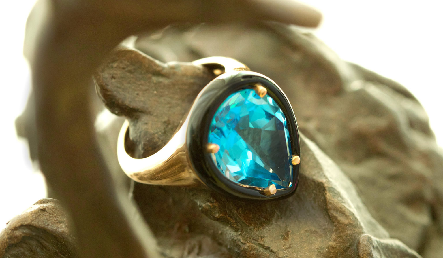 Citrine and deals blue topaz ring