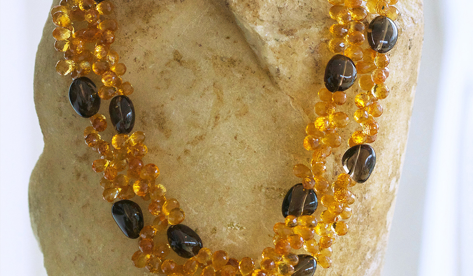 Citrine and Smokey Quartz Necklace