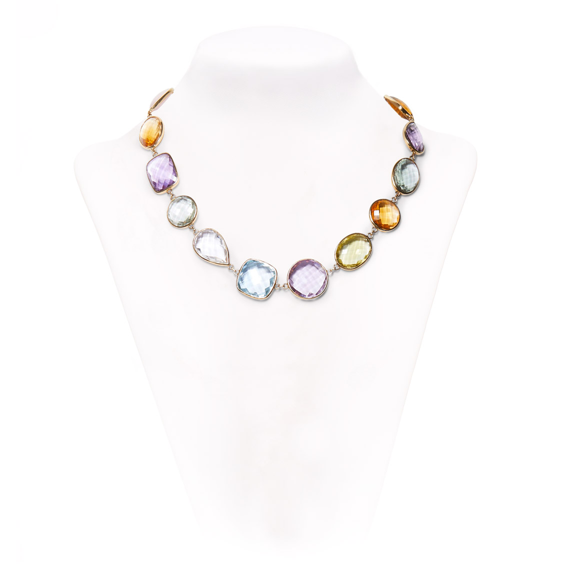 14K Yellow Gold Multi-Color Semi-Precious Stone Necklace | Peran & Scannell  Jewelers | Houston, TX